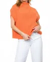 Thml Mendy Turtleneck Ribbed Vest In Orange In Red