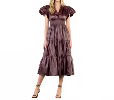 Thml Merry Faux Leather Dress In Merlot In Red