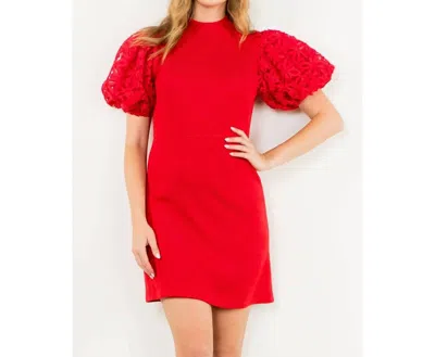 Thml Mesh Sleeve Knit Dress In Red