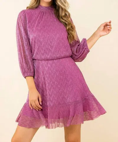 Thml Metallic Mesh Mini Dress In Pink