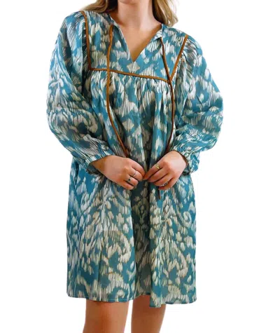 Thml Milano Easy Mini Dress In Blue Multi