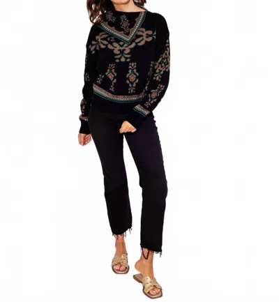 Thml Modern Muse Abstract Sweater In Black