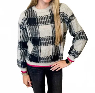 Thml Mohair Plaid Sweater In Gray In Multi