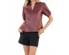 Thml Mollie Puff Sleeves Blouse In Burgundy In Red
