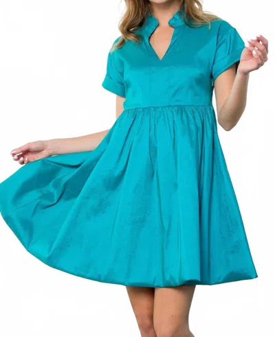 Thml Moonlight Bubble Hem Dress In Blue