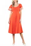 Thml Most Beautiful Midi Dress In Red In Orange