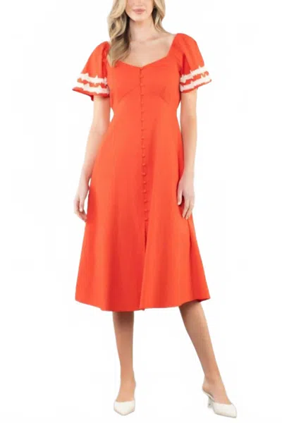 Thml Most Beautiful Midi Dress In Red In Orange