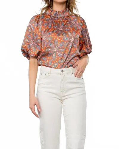 Thml Mystic Flower Top In Orange