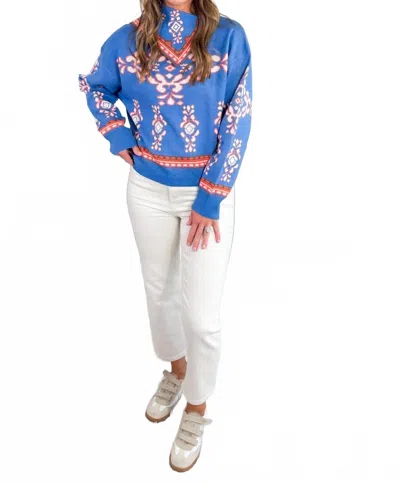 Thml Naples Long Sleeve Sweater In Ocean Blue