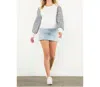 Thml Tweed Long Sleeve Knit Top In White In Multi