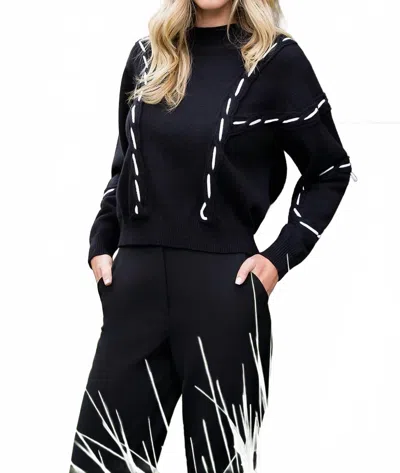 Thml Pattern Knit Sweater In Black