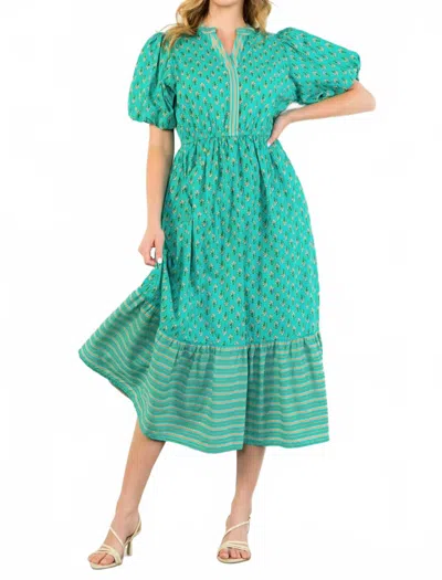 Thml Patterned Maxi Dress In Teal In Blue