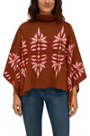 Thml Patterned Poncho In Multi In Red