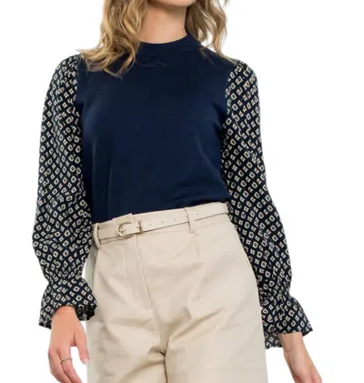 Thml Peer Pressure Top In Navy In Blue