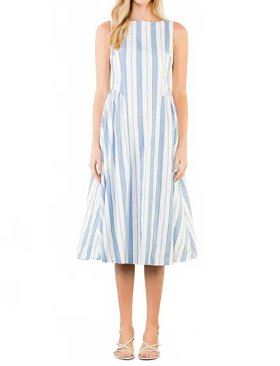 Thml Perfect Striped Midi Dress In Blue