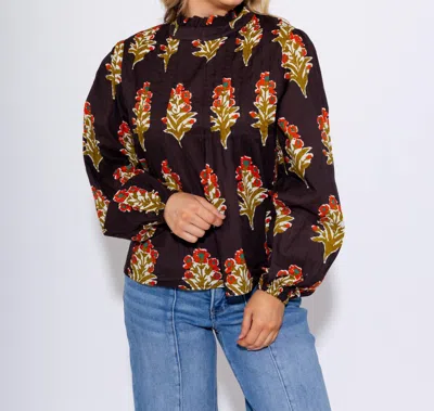 Thml Petal Pop Long Sleeve Top In Black