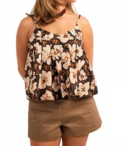 Thml Phoebe Floral Tank Top In Black