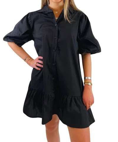 Thml Piccolo Suede Mixed Media Mini Dress In Black