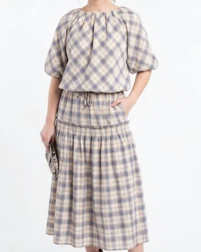 Thml Plaid Skirt Set In Beige Multi In Gray