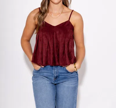 Thml Pleated Luxe Tank Top In Wine In Brown