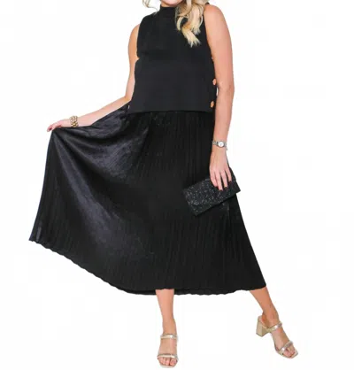 Thml Pleated Skirt Dress In Black