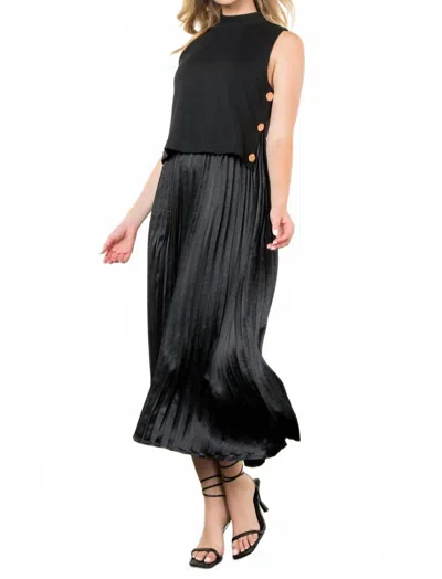 Thml Pleated Skirt Dress In Black