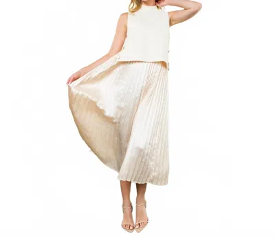 Thml Pleated Skirt Dress In White