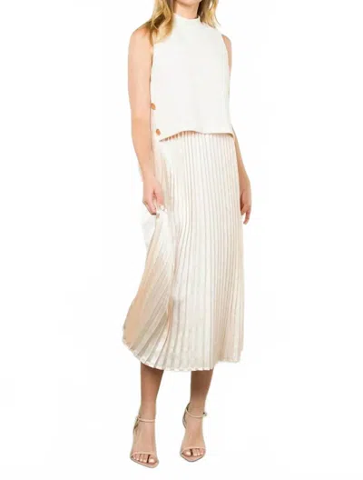 Thml Pleated Skirt Midi Dress In White