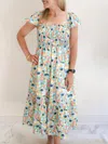 Thml Polka Dot Smocked Midi Dress In Multi In Multi