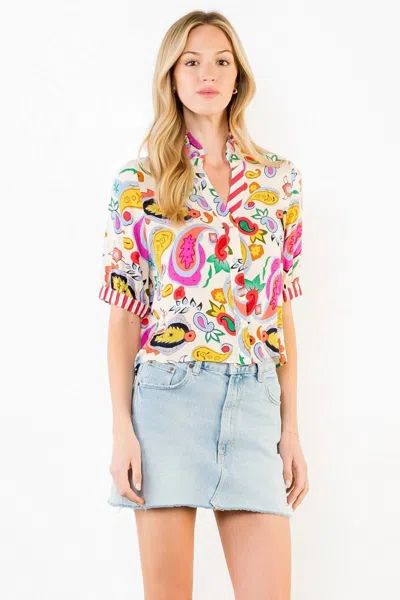 Thml Pop Paisley Top In Cream In White
