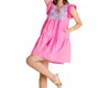 Thml Poplin Tiered Embroidered Mini Dress In Pink In Pink