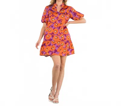 Thml Pretty As A Posy Dress In Purple In Orange