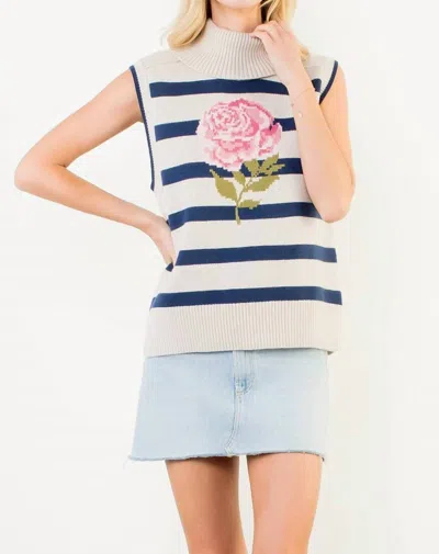 Thml Pretty In Pink Sleeveless Knit Sweater In Cream In White