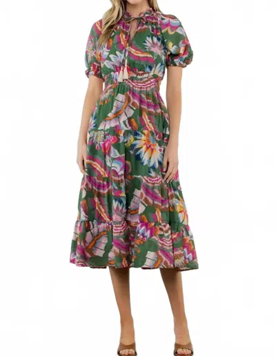 Thml Print Midi Dress In Green