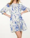Thml Long Sleeve Floral Midi Dress In Cream