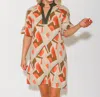 Thml Print Short Sleeve Mini Dress In Multi Color In Multi