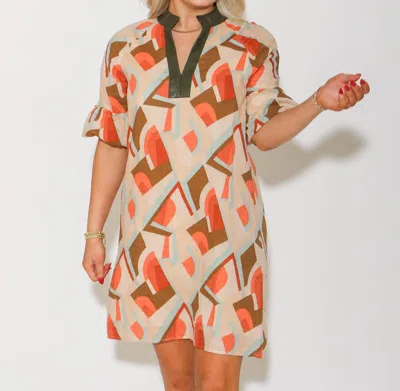 Thml Print Short Sleeve Mini Dress In Multi Color