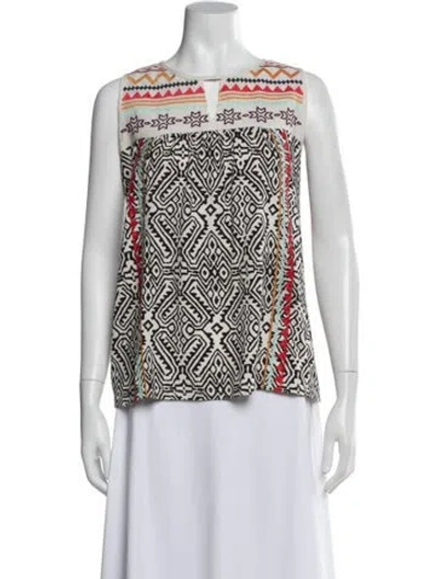 Pre-owned Thml Printed Crew Neck Top In White