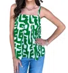 Thml Printed Flowy Tank Top In Green In Multi