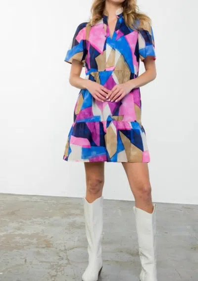 Thml Puff Sleeve Dress In Multi Color
