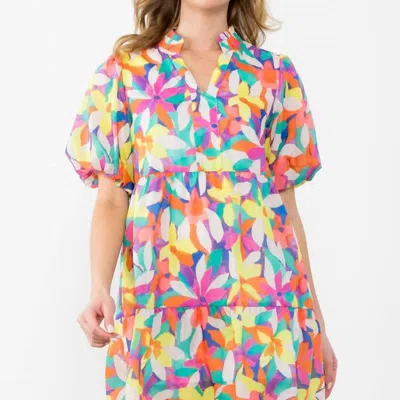 Thml Puff Sleeve Floral Print Dress In Multi