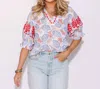 Thml Puff Sleeve Shell Print Top In Multi In Multi