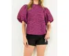 Thml Puff Sleeve Top In Fuschia