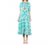 Thml Quinn Maxi Dress In Aqua And White In Blue