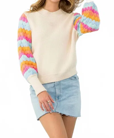 Thml Rainbow Bubble Bliss Sweater In Multi In White
