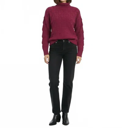 Thml Ribbed Turtleneck Sweater In Burgundy