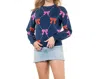 Thml Ribbon Knit Sweater In Navy In Blue
