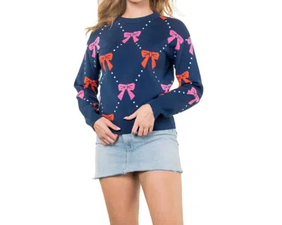 THML RIBBON SWEATER IN NAVY