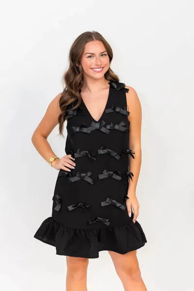 Thml Riley Bow Detail Mini Dress In Black