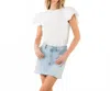 Thml Ruffle Layered Flutter Sleeve Top In White In White